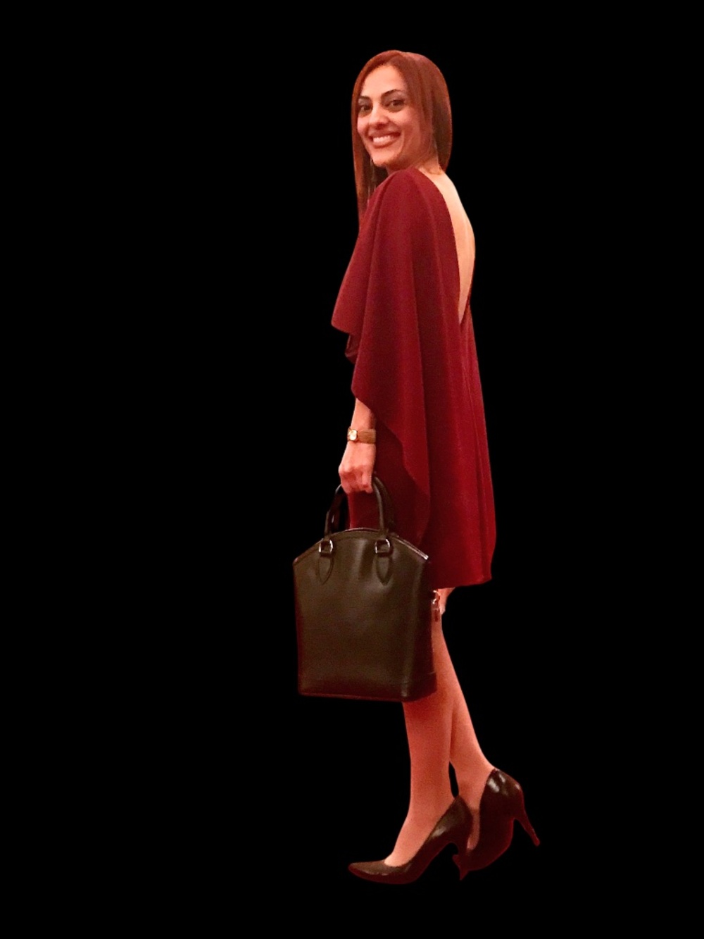 Lulus Burgundy Satin Open Back Dress | XS | Wedding Guest - Picture 4 of 4